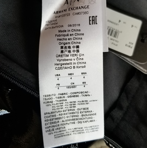 Armani Exchange Seamed Patent Leggings - Picture 5 of 8